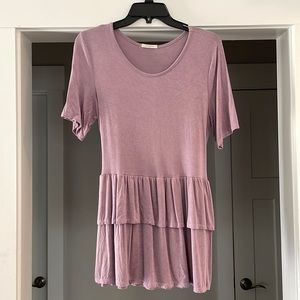 Peplum Short Sleeve Ruffle Top